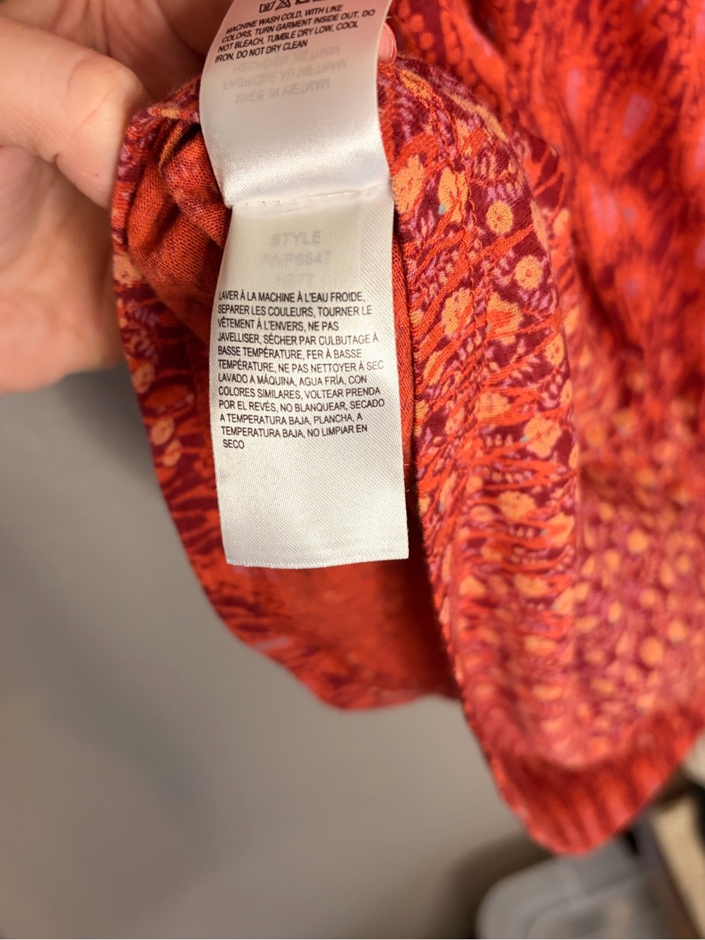 Red & Blue Boho Print Flutter Sleeve Blouse - Picture 9 of 10
